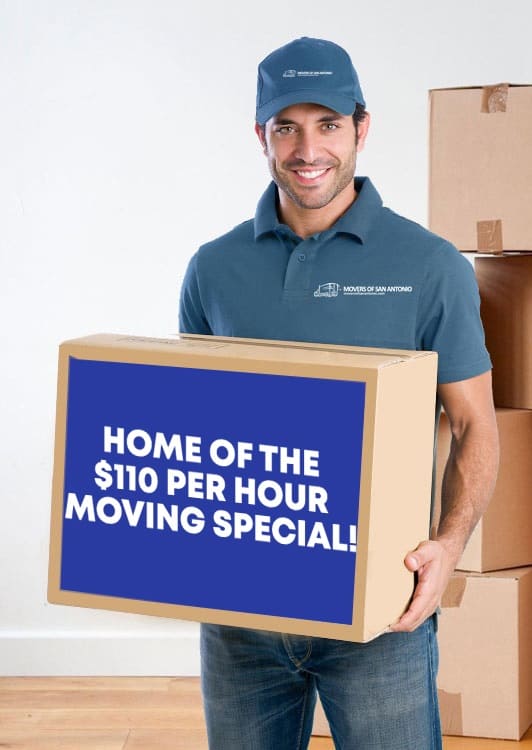 A professional mover carrying a box.